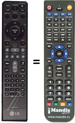 Télécommande équivalente LG AKB36087431