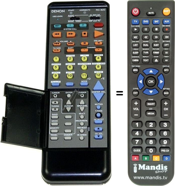 Télécommande équivalente Denon RC-820