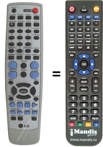 Télécommande équivalente LG 6710RCAG02A