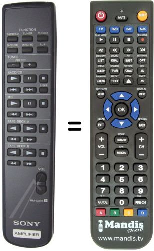 Télécommande équivalente Sony RMS336