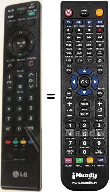 Télécommande équivalente LG MKJ42519625