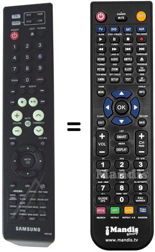 T&eacute;l&eacute;commande &eacute;quivalente Samsung AH5901643S