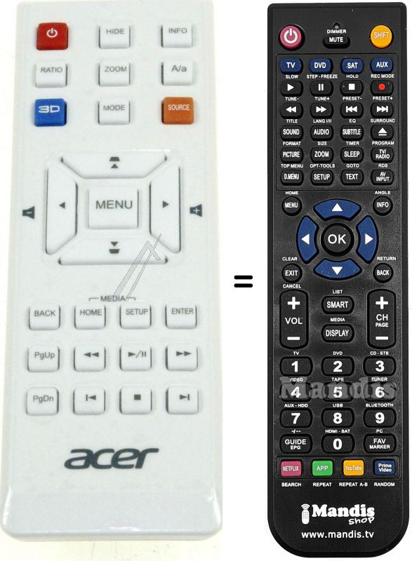 Télécommande équivalente Acer MC.JG711.001