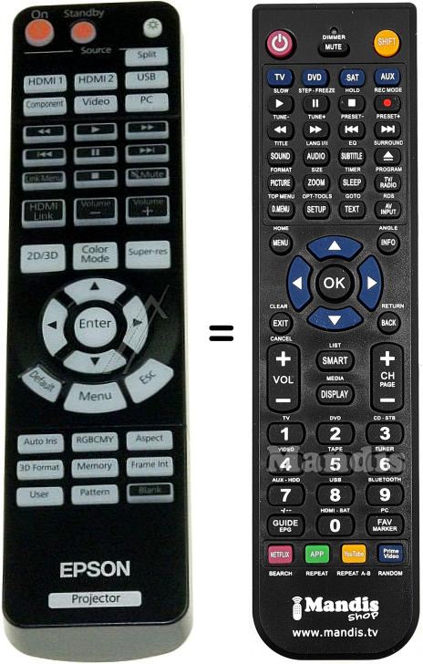 Télécommande équivalente Epson EH-TW8100