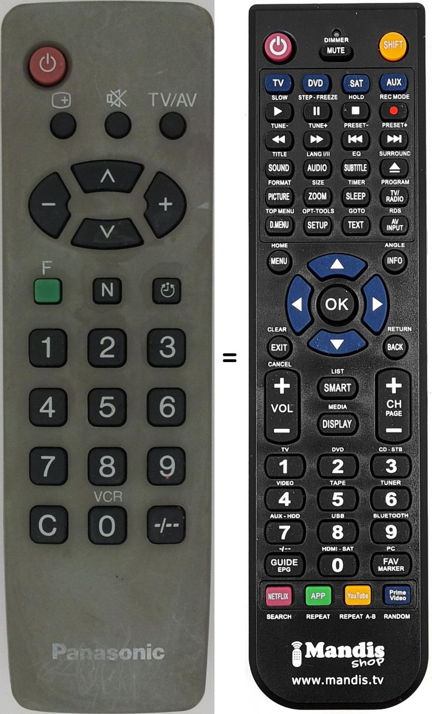 Télécommande équivalente Panasonic EUR 511380