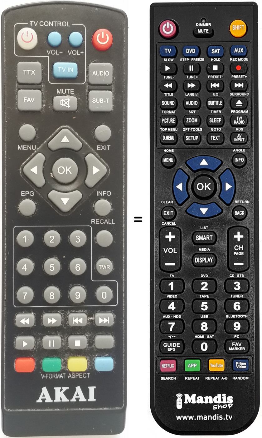 Télécommande équivalente ZAP26510K-L