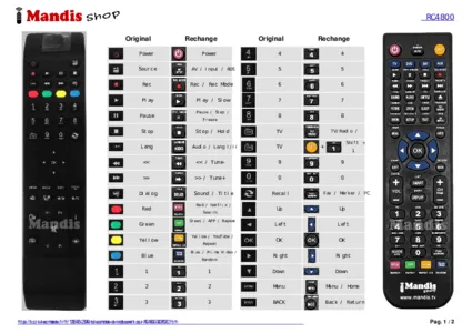 Rc43160 Télécommande De Rechange Compatible Avec Jvc Hitachi Toshiba